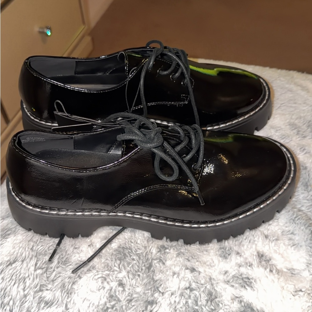 Forever 21 Black Patent Leather Loafers